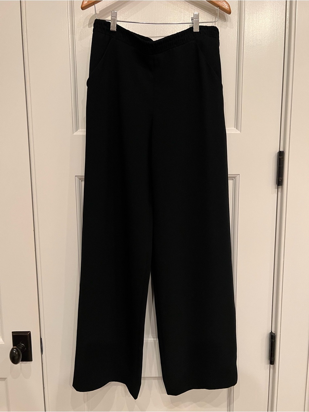 Giorgio Armani Black Wide-Leg Pull-On Pants